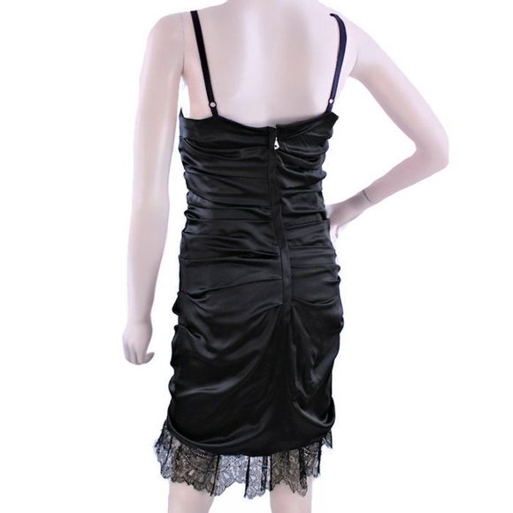 DOLCE & GABBANA Black Stretch Silk Corset Cocktail Dress - Picture 6 of 12
